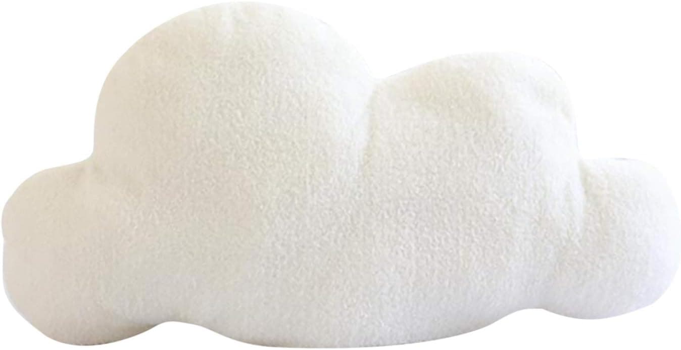 Creative Plush Toy Cloud Shaped Pillow Soft Velvet Cloud Outdoor Pillow Soft Car Plush Nap Pillow Sofa Cushion Ofa Home Decor Girls Boys Plushies Toys Festival Gifts Perfect Holiday Surprise (White B)