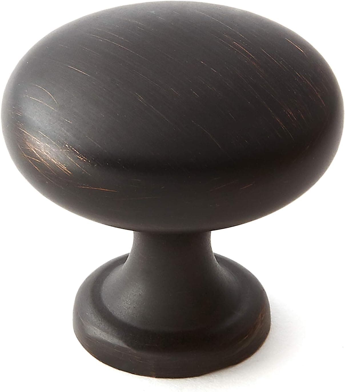 Cauldham 10 Pack Solid Round Kitchen Cabinet Knobs Pulls (1-1/8" Diameter) - Dresser Drawer/Door Hardware - Style R125 - Oil Rubbed Bronze