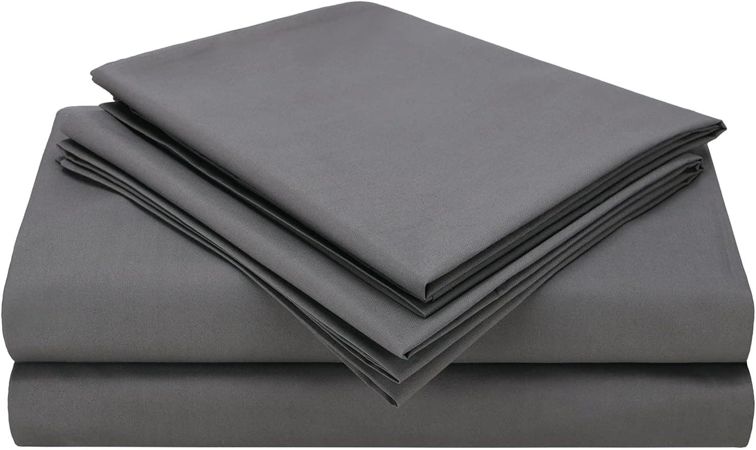 Craftsworth 100% USA PIMA Cotton Queen Sheets| Percale Weave|Better than Peruvian Pima|4 Piece Bed Sheet Set|5 Star Hotel Quality|Cool|Crisp |Breathable|Sheets with Elasticized Deep Pockets| Dark Grey