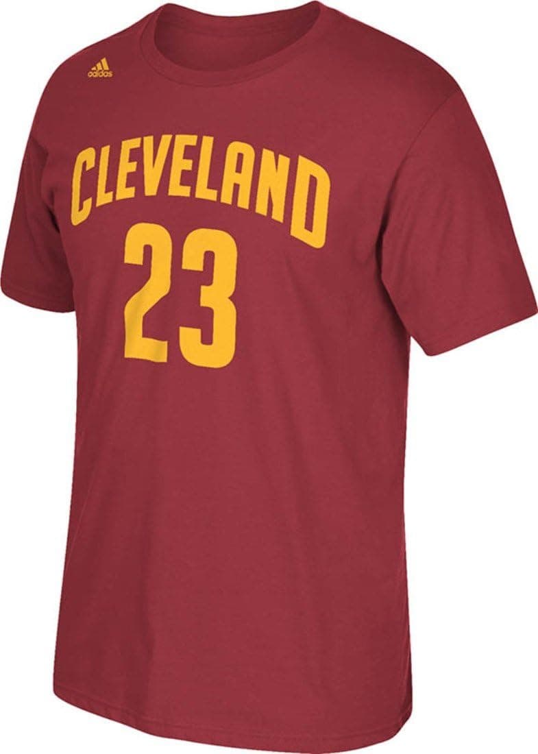 adidas Cleveland Cavaliers Lebron James Red Name and Number T-Shirt