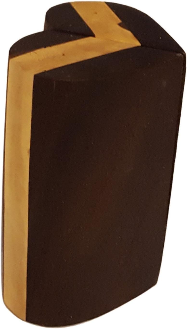 Heart Shaped Two Tone Dark Wood Salt and Pepper Shakers (4886)