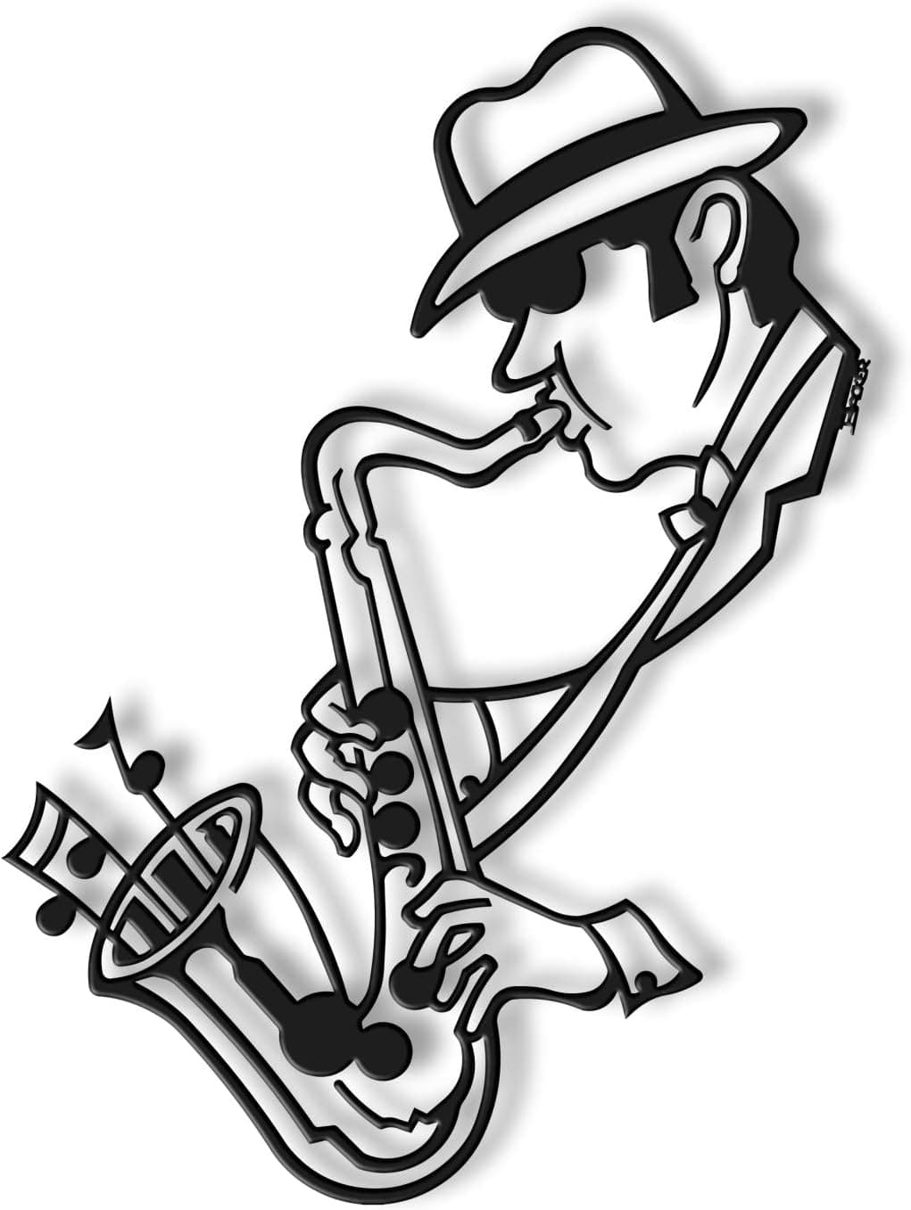 Saxophone Wall Decor Art Musician 3D Sculpture