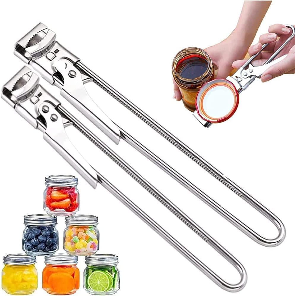 (2pcs) Master Opener Adjustable Jar & Bottle Opener, Adjustable Multifunctional Stainless Steel Can Opener Jar Lid Gripper, Manual Jar Bottle Opener Kitchen Accessories