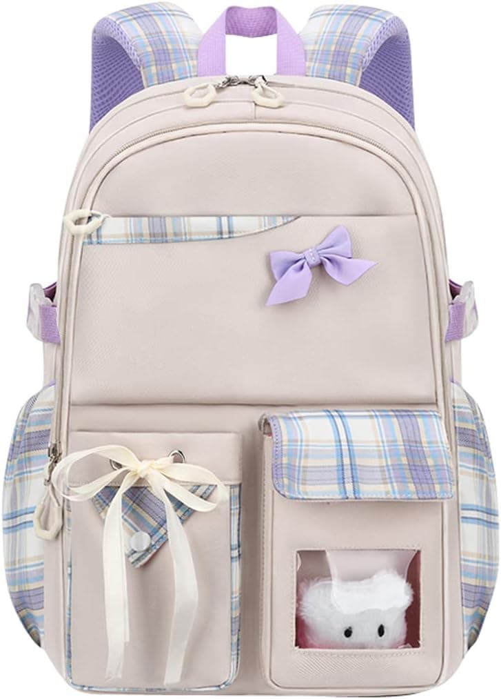 Acmebon Waterproof Super Fashion Girl Backpack Cute Women Daypack Beige