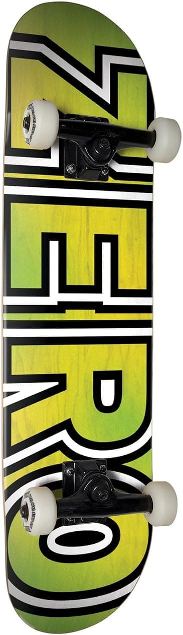 Zero 10534230 Team Bold Complete Skateboard, 7.875FU, Yellow/Green