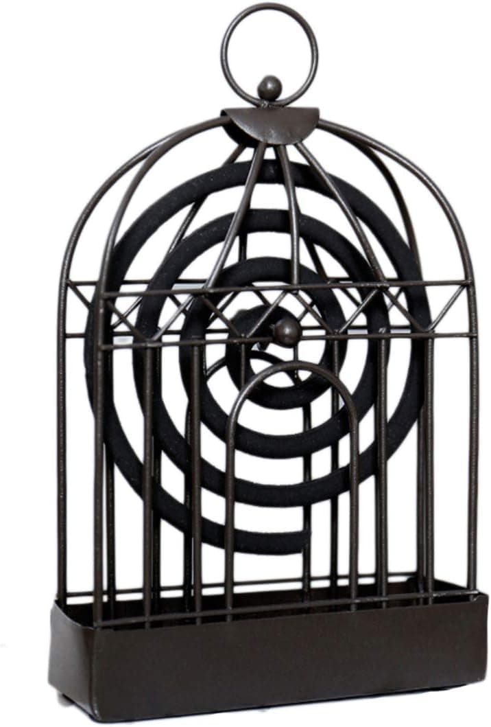 Garneck Retro Iron Mosquito Coil Bracket Innovative Home Incense Sandalwood Mosquito Coil Ornament(Black)