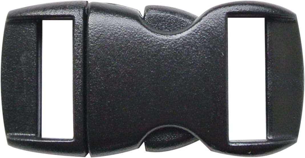 Jiufan 100Pcs 3/8" Black Plastic Buckles For Cord Bracelet Clasp Side Release Tactical Buckle
