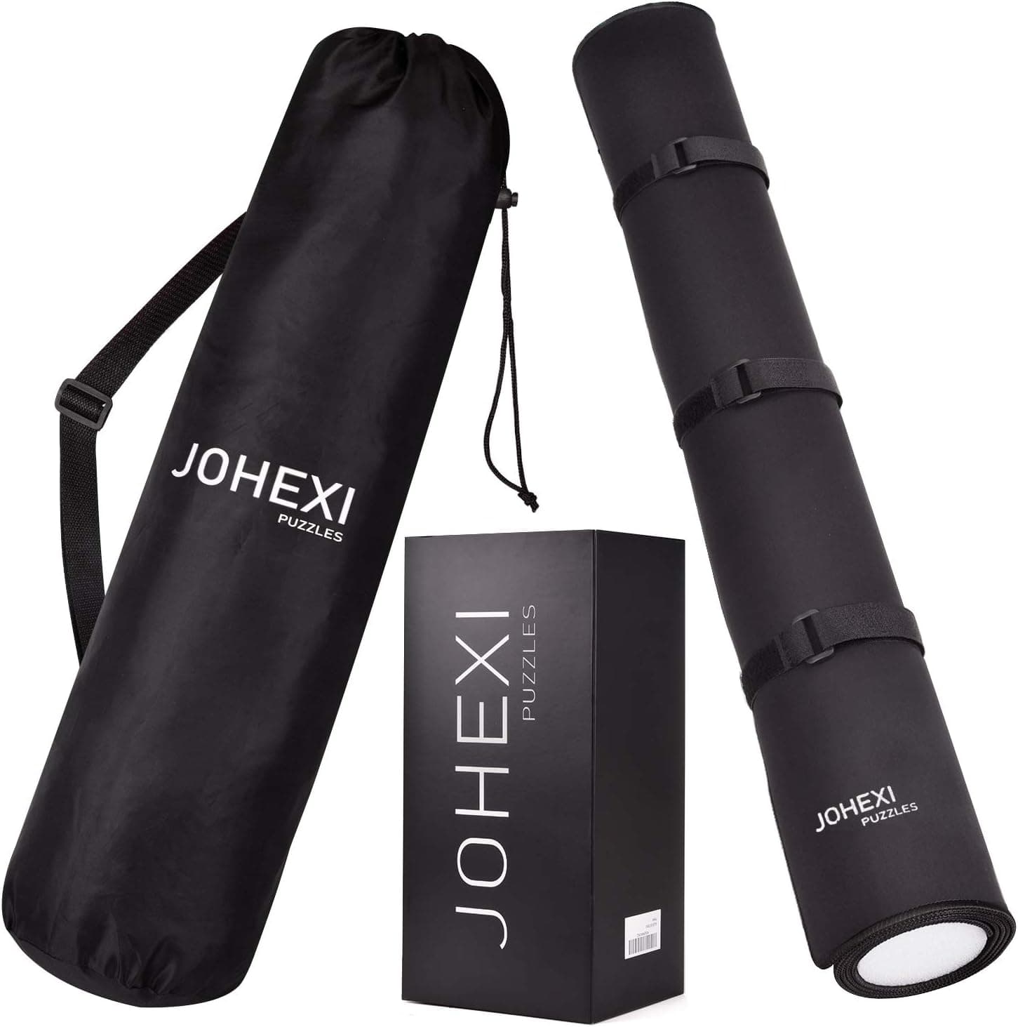 JOHEXI Portable Jigsaw Puzzle Mat Roll Up,2 Jigsaw Puzzle Saver Mat Foam Roller and Dual Material Mat,Jigsaw Puzzles Up to 1500 Pieces 46" x 26"