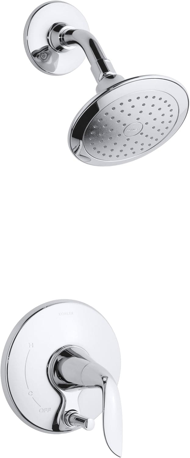 KOHLER K-T5319-4E-CP Refinia Shower Trim with Push-Button Diverter, Valve Not Included, Polished Chrome