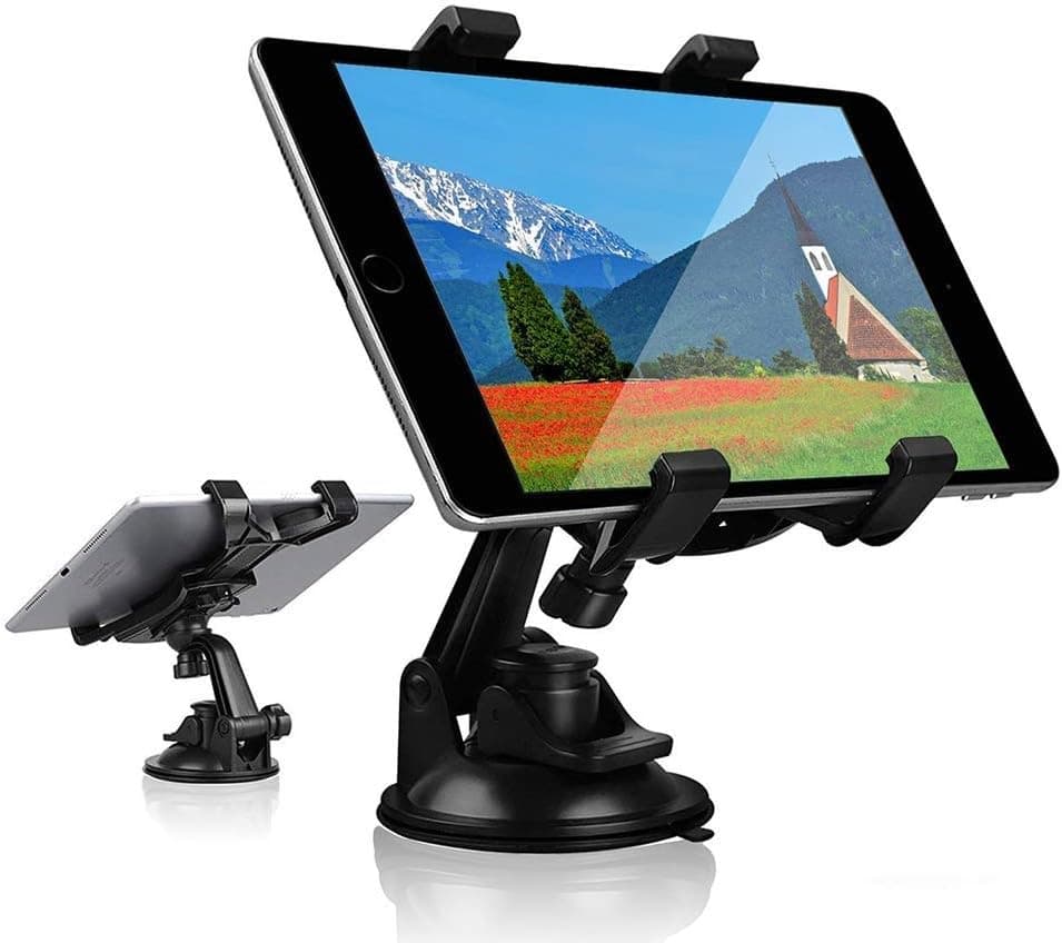 Car Tablet iPad Holder Mount, Suction Cup Tablet Holder Stand for Car Windshield Dash Desk Kitchen Wall Compatible with iPad Mini Air Samsung Galaxy Tab A S Series All 7-10 inches Tablet