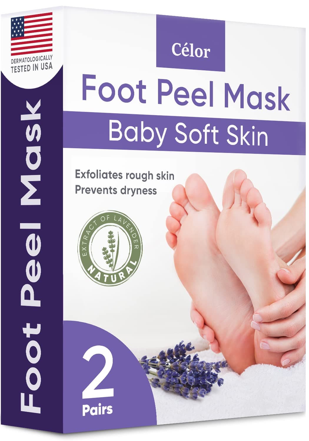 Foot Peel Mask (2 Pairs) - Foot Mask for Baby soft skin - Remove Dead Skin | Foot Spa Foot Care for women Peel Mask with Lavender and Aloe Vera Gel for Men and Women Feet Peeling Mask Exfoliating