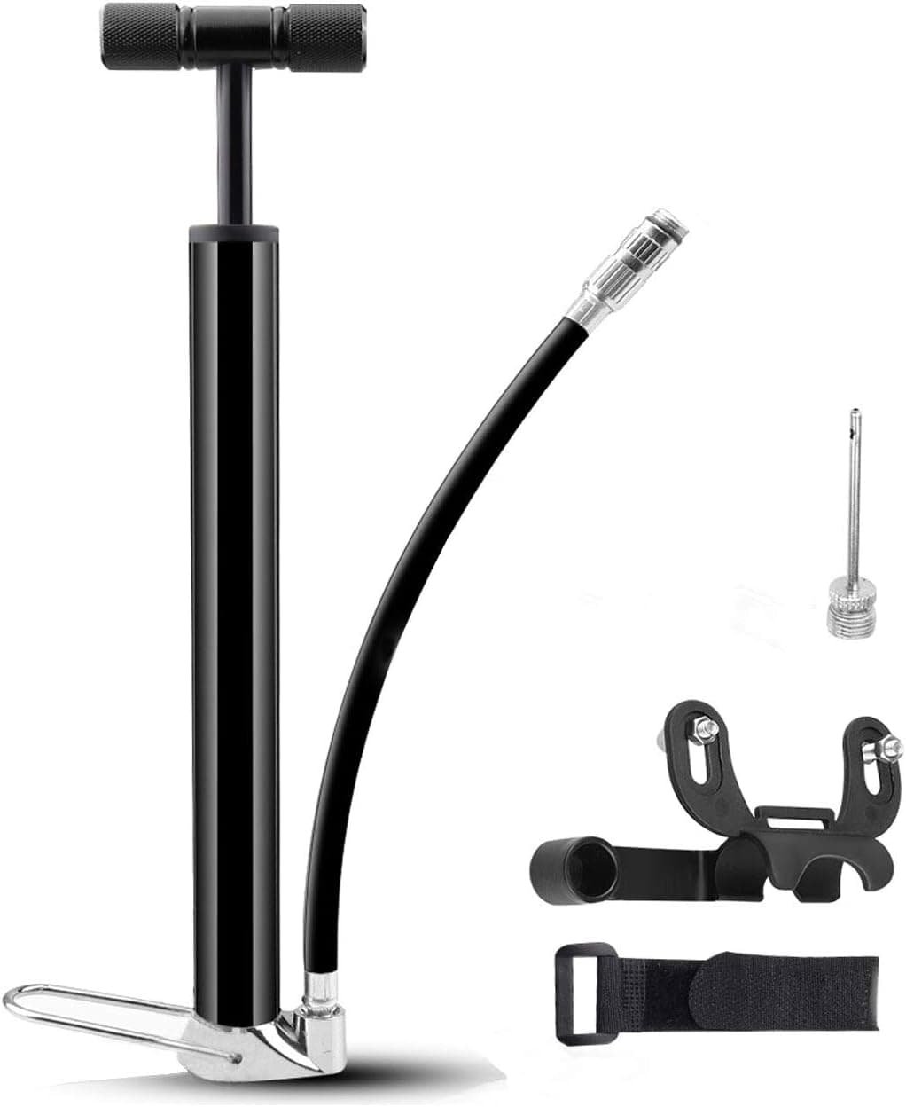 W.K.Y New Mini Bike Pump Road Bike Tire Pump, Mini Bicycle Air Pump Compatible with Presta Schrader Valve,Sports Ball Pumps (140PSI)