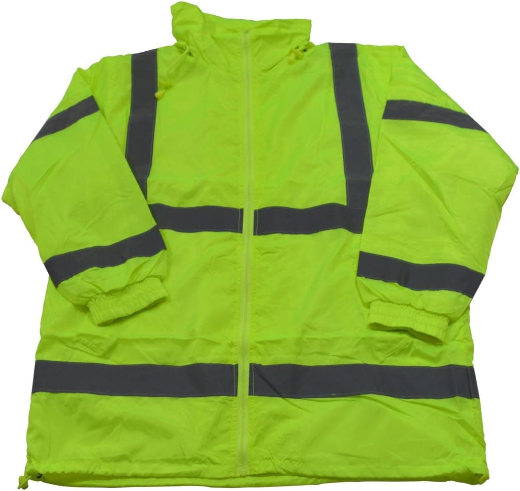 Petra Roc LWB-C3-4XL ANSI Class 3 Green Wind Breaker Jacket, 4X-Large, Lime