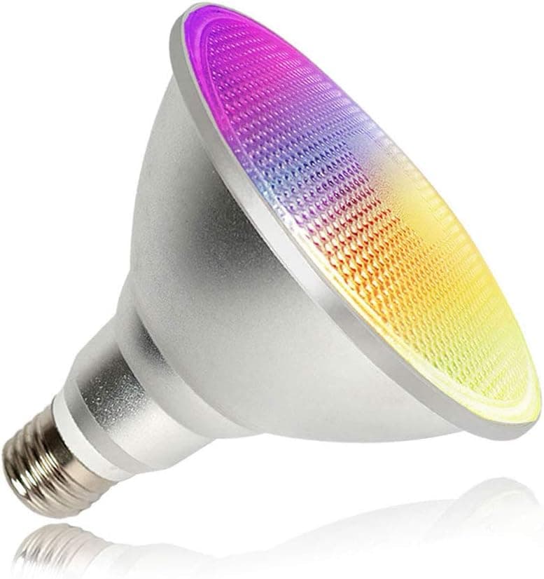 LED Outdoor Bulb 20W PAR38 Spotlight Light Bulbs Usmoscat IP65 Waterproof E27 RGB Dimmable Color Changing Light Bulb Lawn Lamp 1800LM Floodlight with Remote for Holiday Party Courtyard Decor (20)