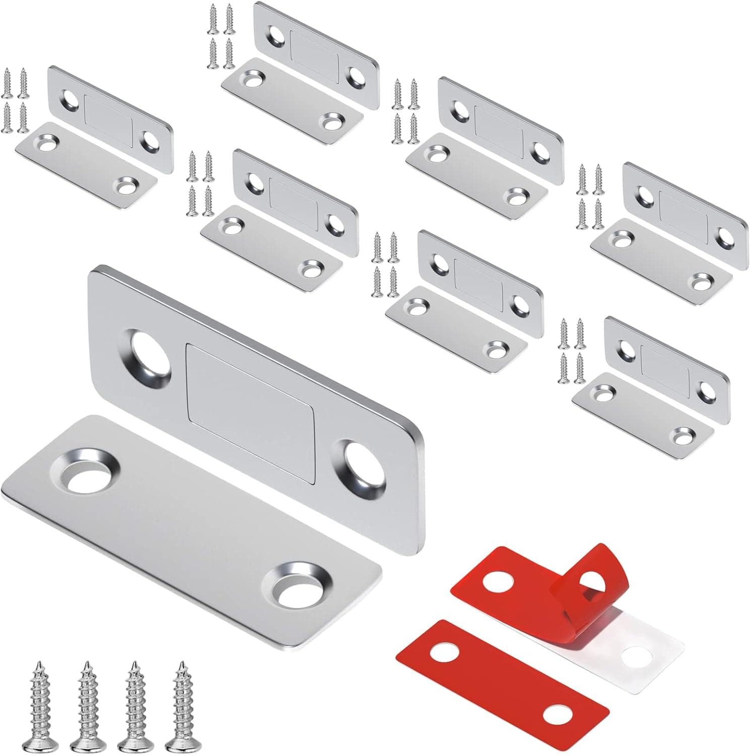 Magnetic Door Catch ZUONAI 8 Pack Ultra Thin Cabinet Magnetic Catch Adhesive Cabinet Door Magnets Drawer Magnets Cabinet Latch Magnetic Closures for Cabinets Kitchen Closet to Keep Door Closed