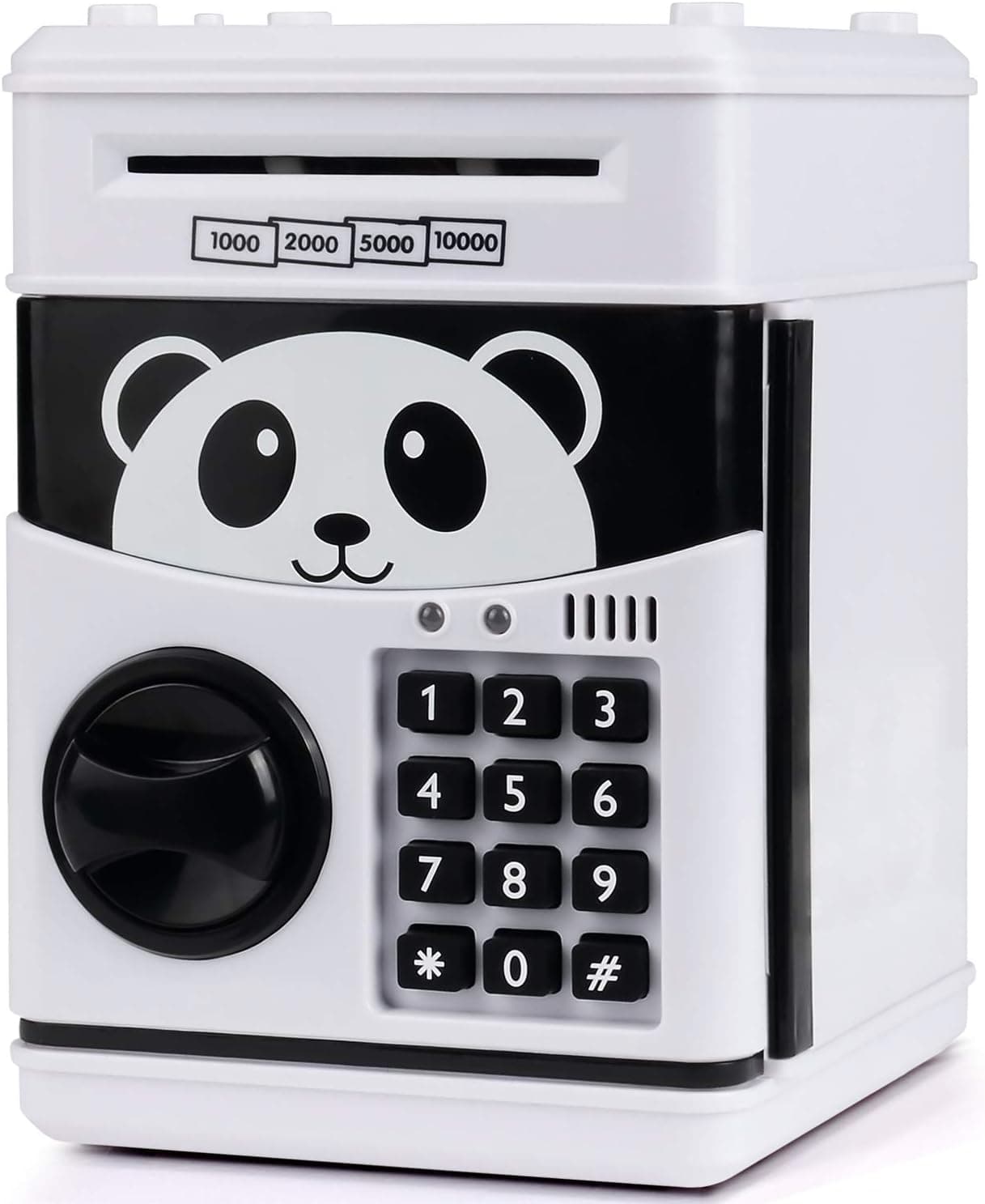 KMiKE Electronic Panda Piggy Bank for Kids Cash Coin Cartoon ATM Money Saver Coin Bank for Kids with Password & Music Great Gift Toy for Kids Children (Black)