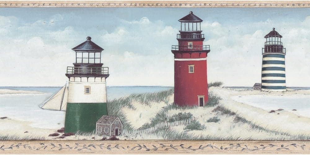 Decorate By Color Blue Lighthouse Border BC1580789