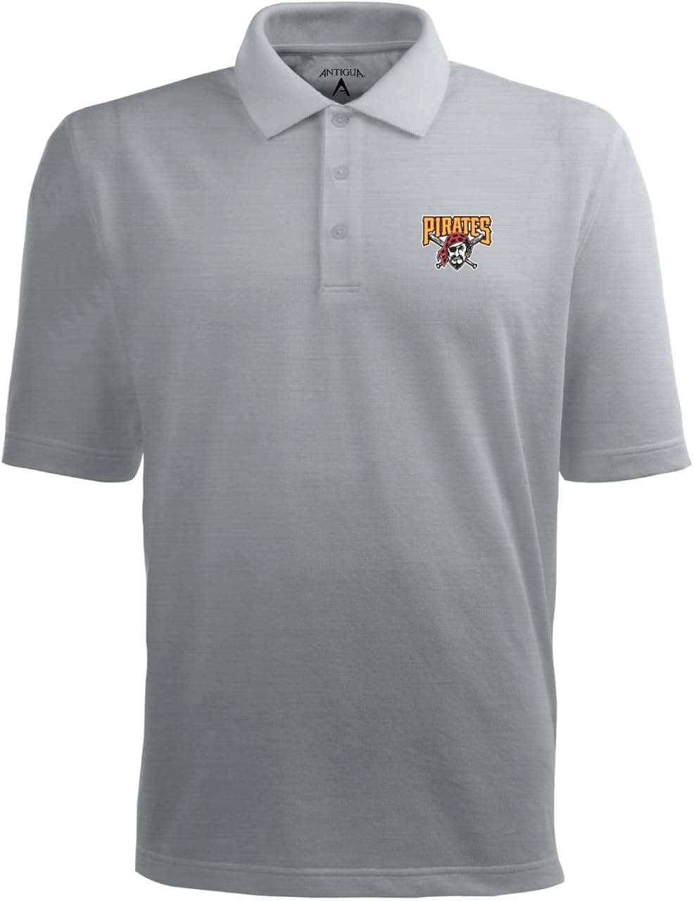 MLB Men's Pittsburgh Pirates Pique Xtra Lite Desert Dry Polo (Greyheather, X-Large)