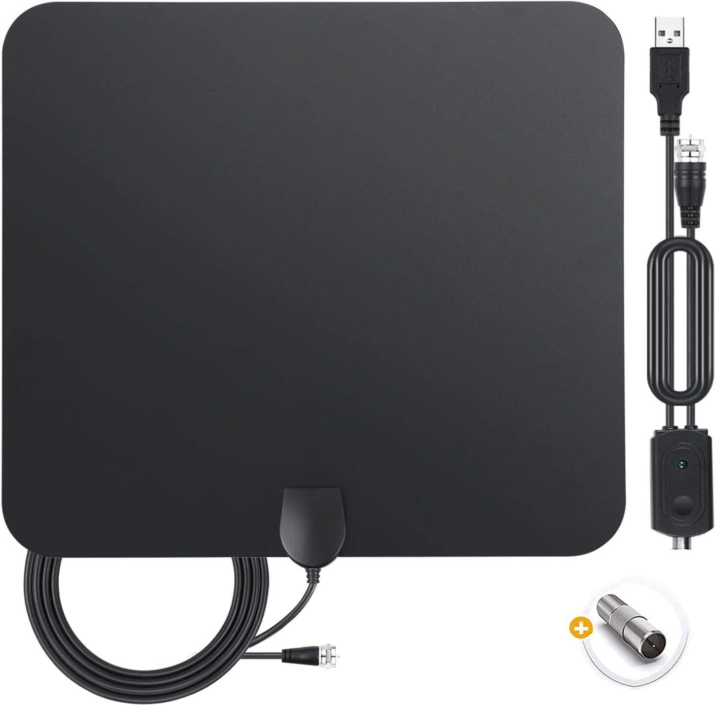 Amplified TV Antenna, [2021 Upgraded] Smartisdeal HD Digital TV Antenna Indoor with Amplifier Signal Booster Support 4K 1080P Channels and All TVs 16.5ft Coax HD TV Cable/AC Adapter