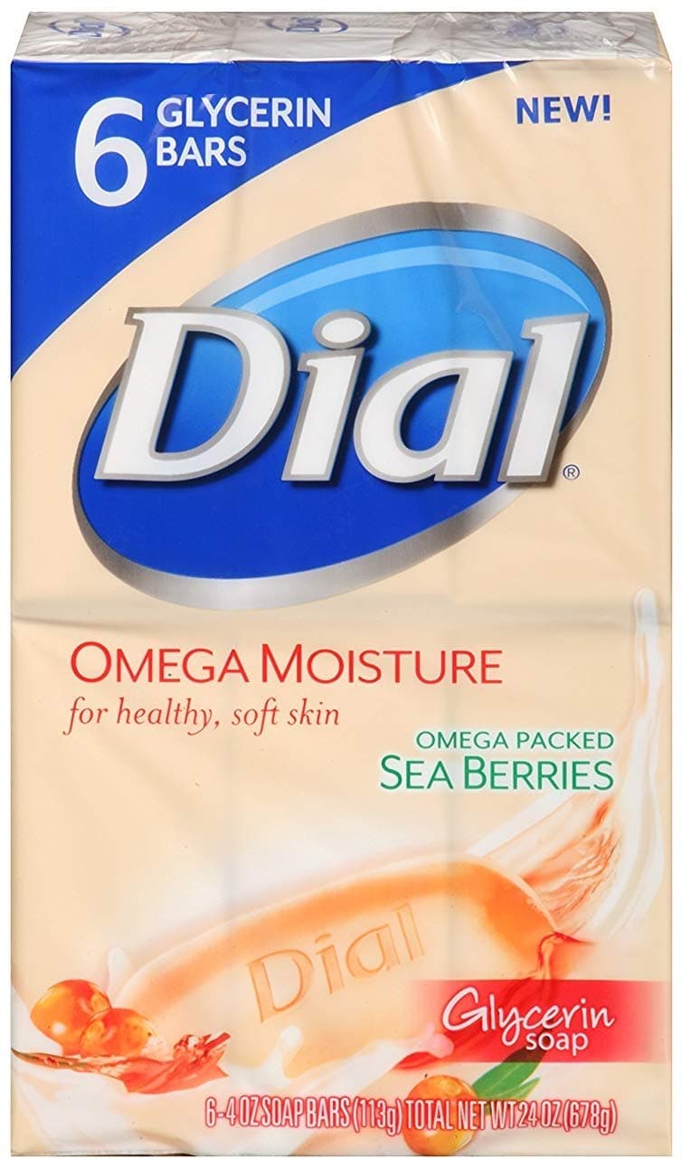 Dial Omega Moisture Sea Berries Glycerin Soap, 4 Ounce Bars, 6 Count