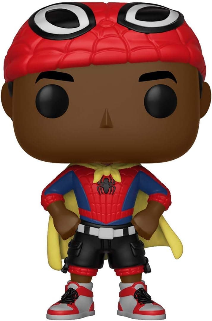 Funko Pop Marvel: Animated Spider-Man Movie Mile Morales with Cape Collectible Figure, Multicolor (33976)
