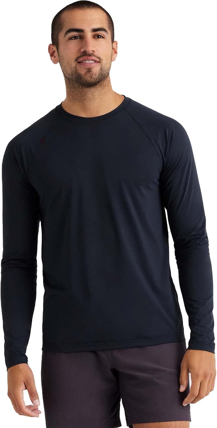 Rhone Men's Reign Long Sleeve Workout Shirt, Athletic, Ultra-Soft Fabric, Moisture Wicking, Anti-Odor, UPF 50 Sun Protection