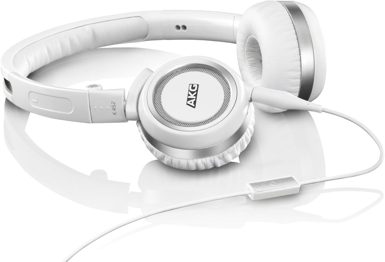 AKG K452 High-Performance On-Ear Headset with One Button In-Line Mic and Controls (White)