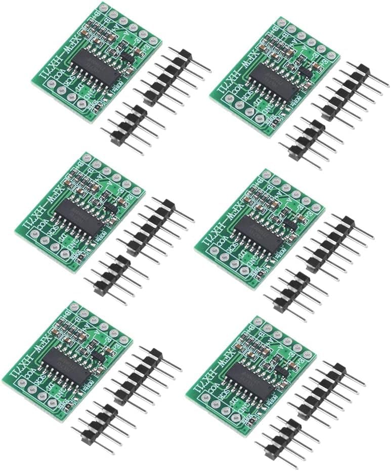 Ziekk 6PCS Dual Channel HX711 Load Cell Sensor Module Weighing Pressure Sensors 24Bit Precision AD Sensor for Arduino DIY Electronic