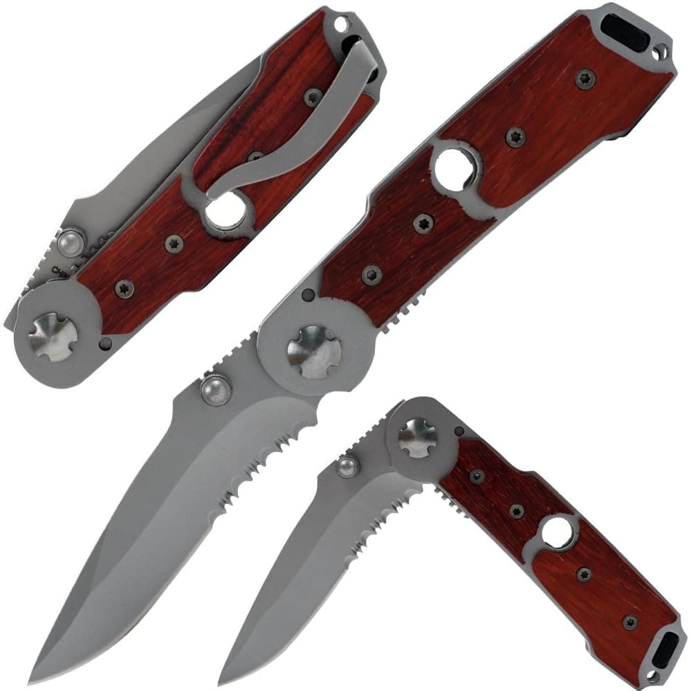 Whetstone Cutlery Deluxe Folding Knife with Wood Handle
