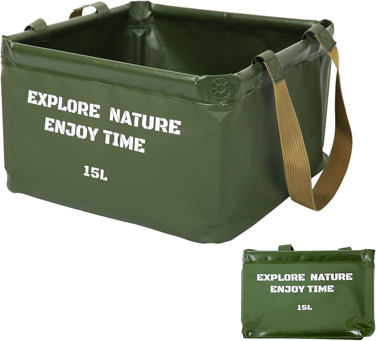 PSG Collapsible Bucket 3.75 Gallon Container Square Folding Water Bucket Portable Lightweight Wash Basin for Outdoor Camping Fishing Travelling Gardening Car Washing