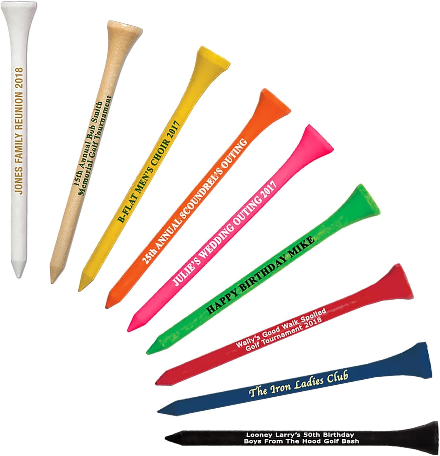 PrideSports 1000 Personalized Custom Wood Golf Tees - 1 Color Imprint