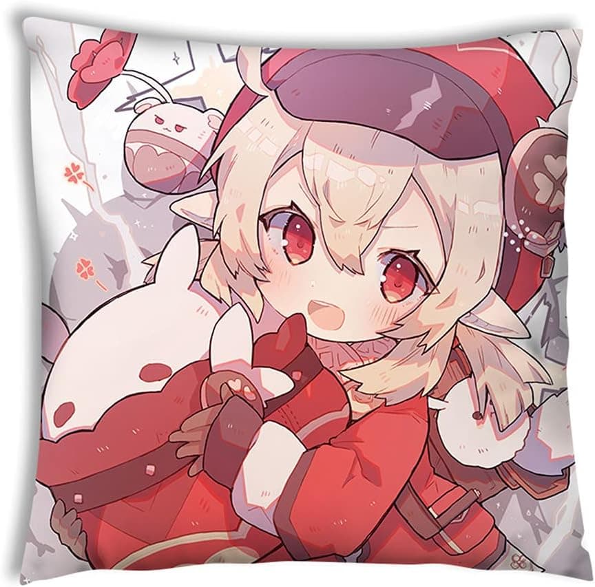 Aquasuki genshin Impact Klee Pillow Covers Living Room Sofa Home Decor Farmhouse Decorations Throw Pillow (14" x 14"inch)