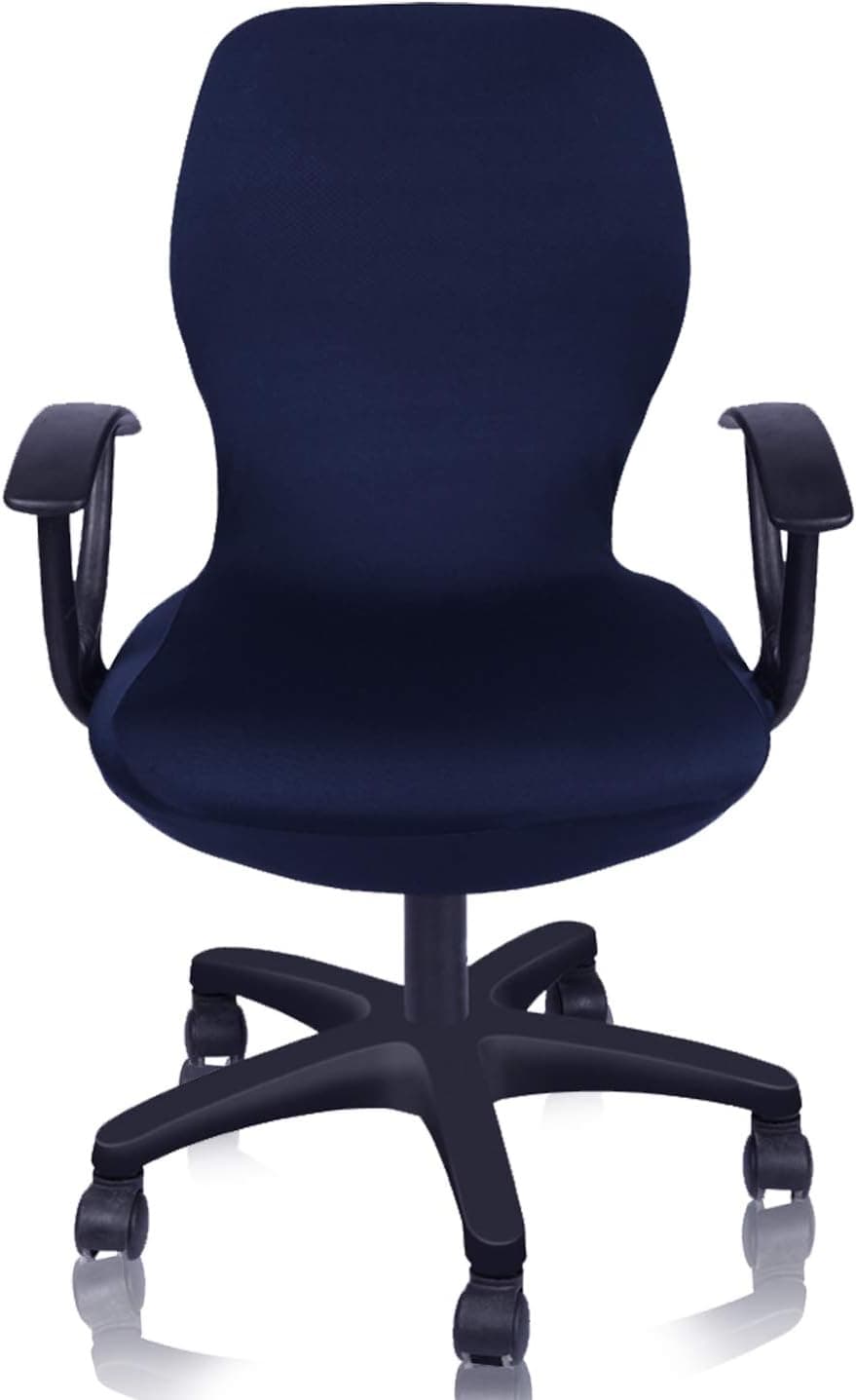Deisy Dee Computer Office Chair Covers Pure Color Universal Chair Cover Stretch Rotating Chair Slipcovers Cover ONLY Chair Covers C098 (Navy Blue)