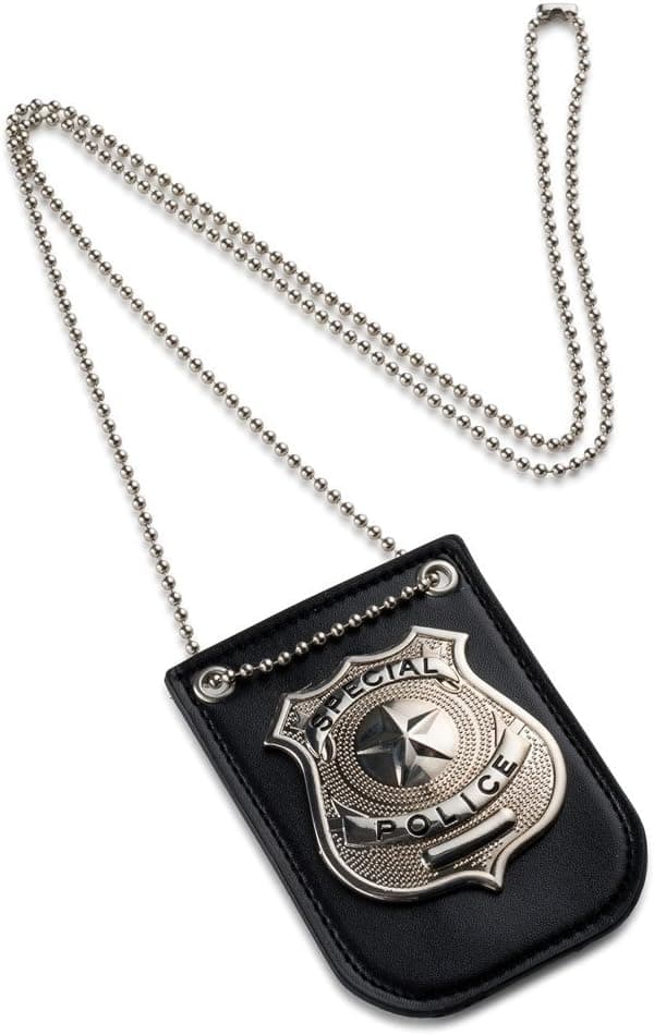 Dress-Up-America Police Badge For Kids - Pretend Play NYPD Badge With Chain & Belt Clip