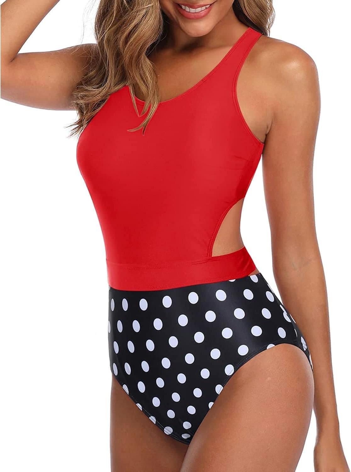 Tempt Me Women One Piece Cutout Zip Up Swimsuits