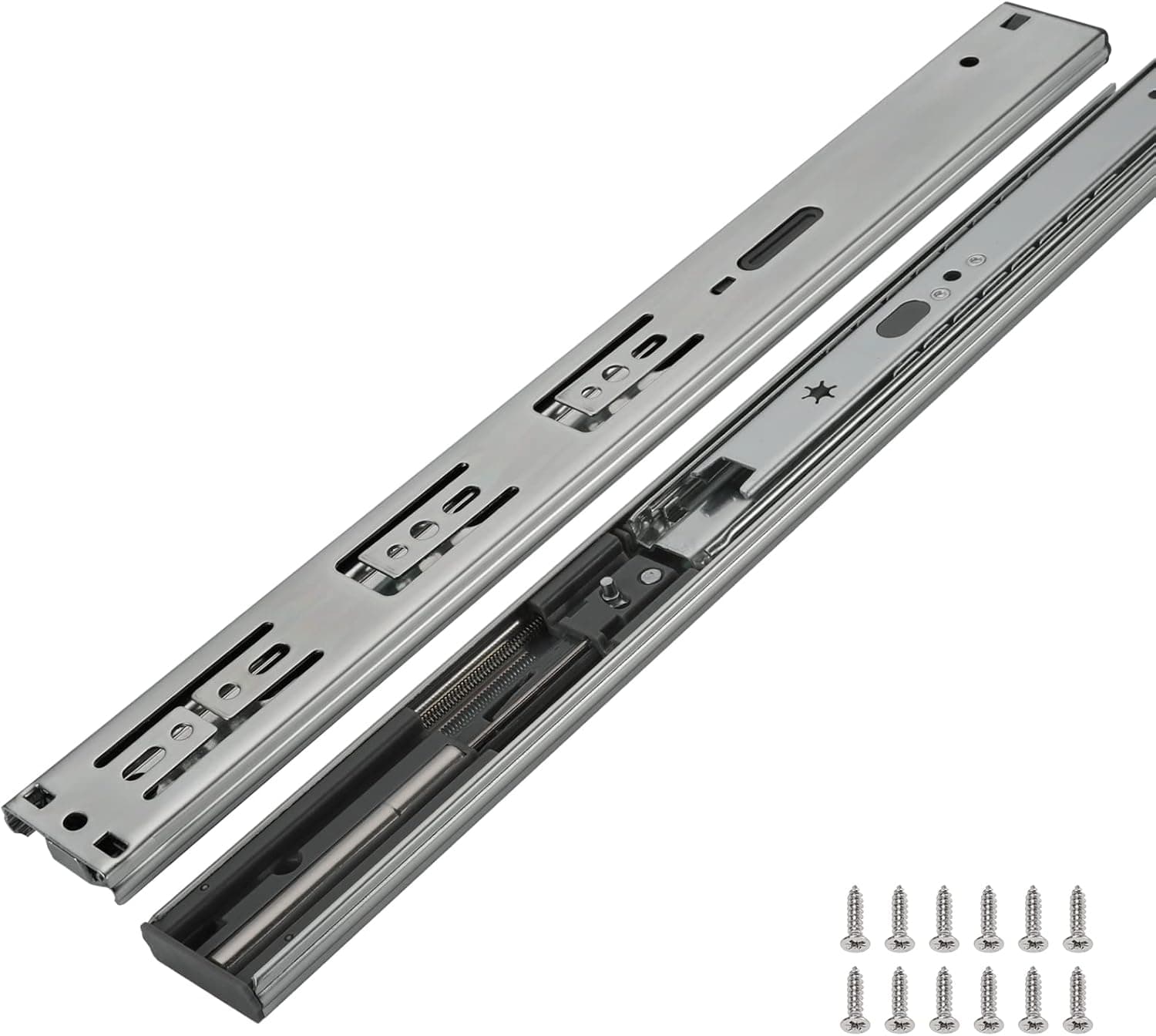 10 Pairs Heavy Duty Drawer Slides 16 inch Soft Close Ball Bearing Drawer Slides - LONTAN 1.34" Wide Drawer Rails 15" Extension Drawer Slides and Glides,75lb Load (Fit 1.34in/35mm LONTAN Brackets)