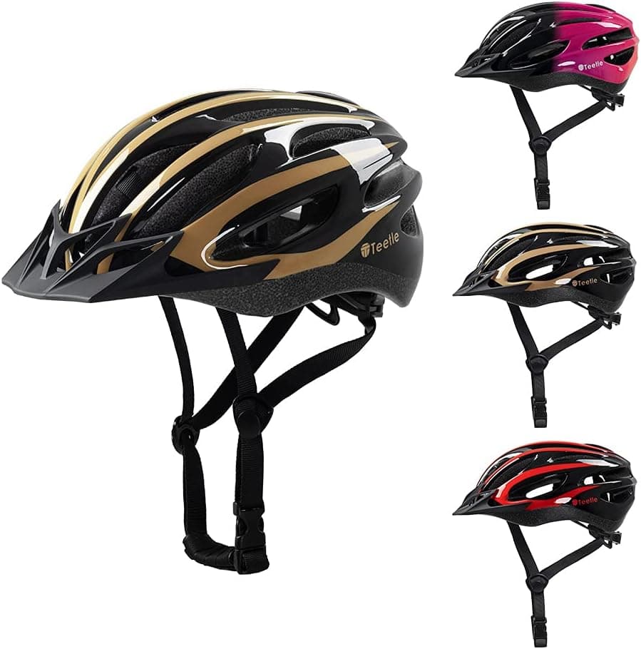 Teetle Bike Helmet for Women/Men Road Bicycle Helmet for Adults/Youth Cycling with Visor Adjustable Lightweigh Head Circumference 20-23 Inches