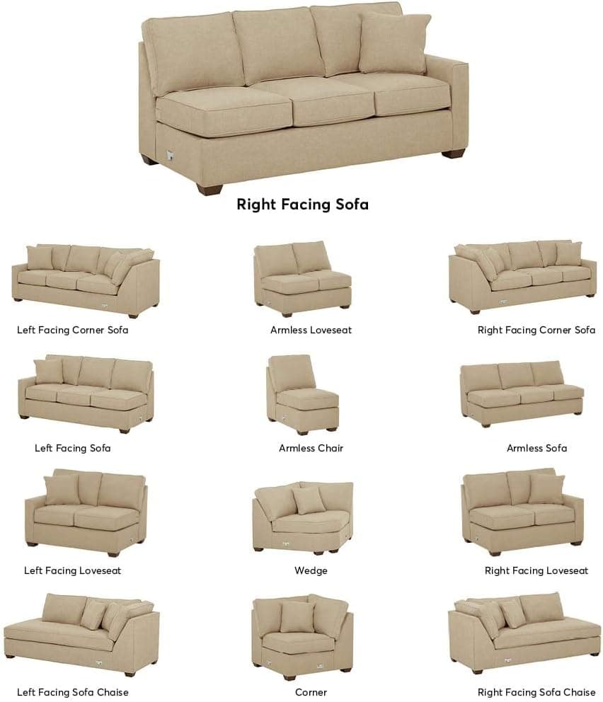 Amazon Brand – Stone & Beam Bagley Sectional Component, Right-Facing Sofa, Fabric, 75"W, Linen