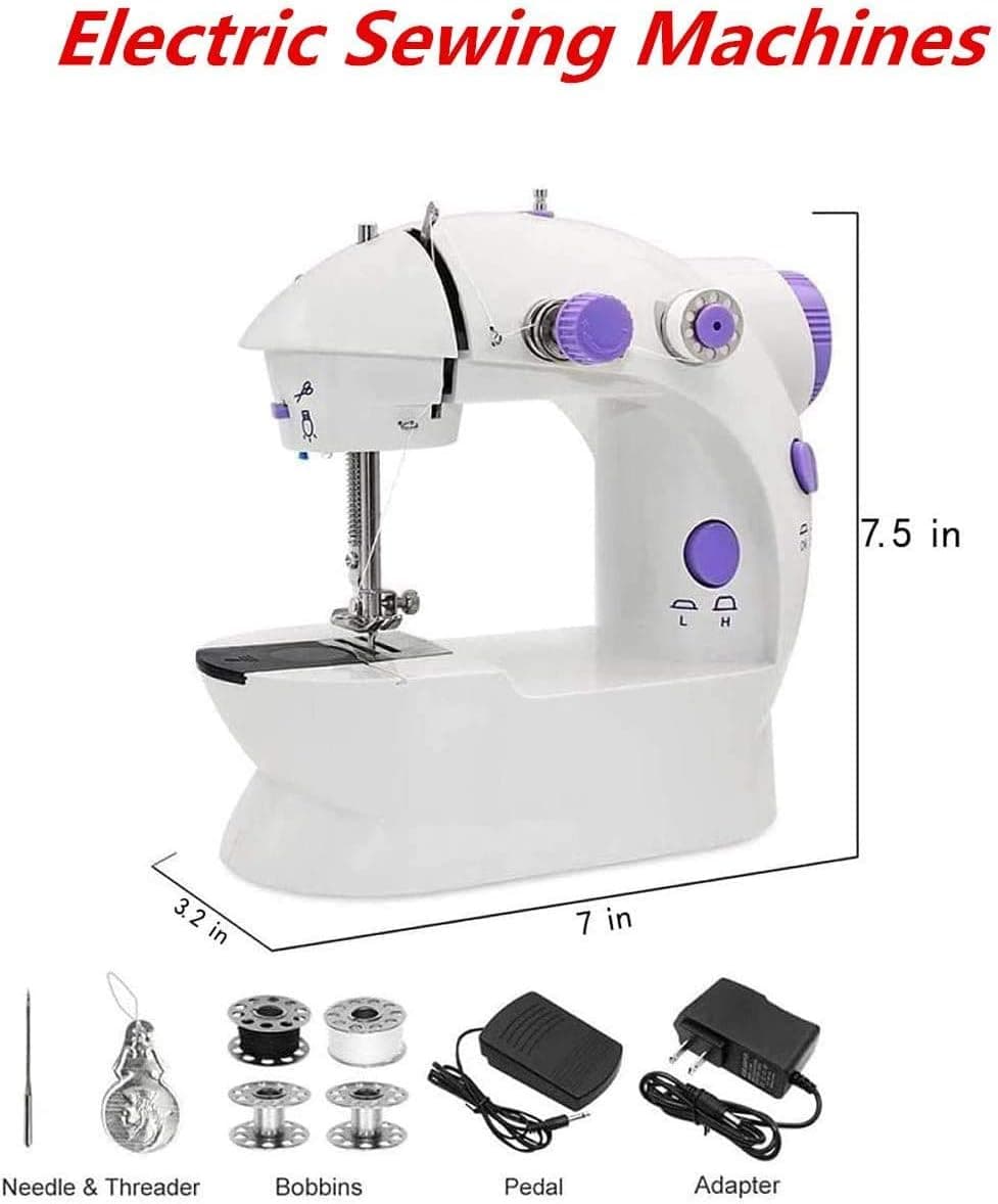 DHL Free!Fatapaese Mini Sewing Machine Without Upgrade Extension Table,Adjustable Double Threads and Two Speeds Portable Crafting Mending Machine Sewing Kit for Household, Travel, Kids, Beginners