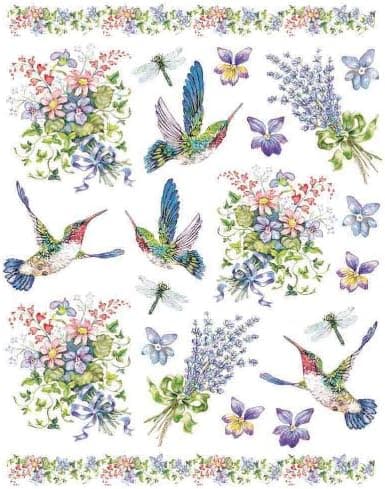 IdeaStix Hummingbirds 2-Sheet Accents Peel and Stick Décor
