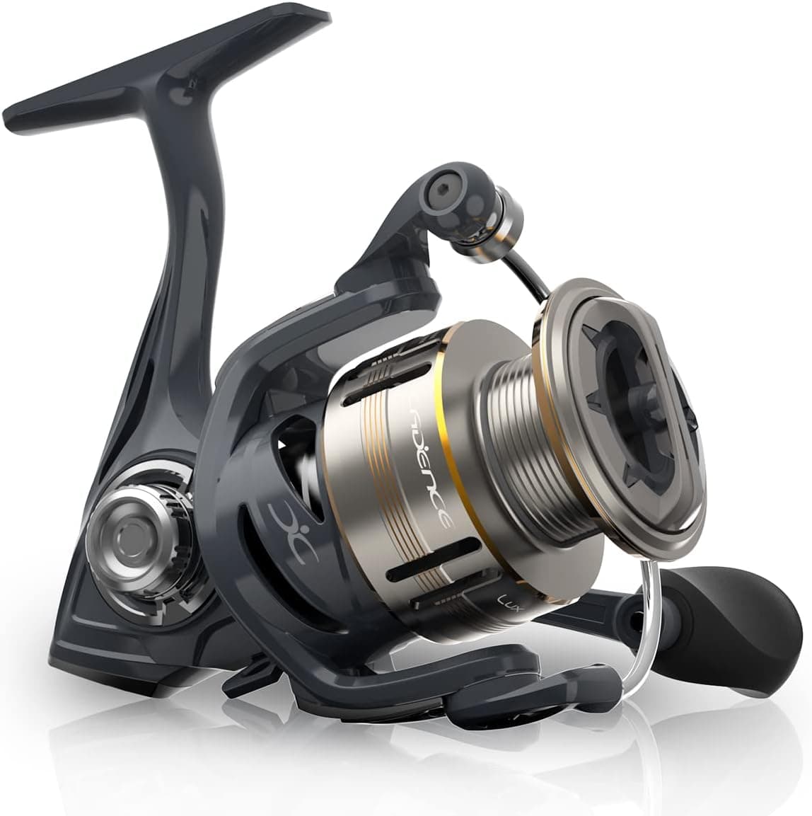 Cadence Lux Spinning Fishing Reels - Ultra Smooth Powerful Spinning Reel with 9+1 Shielded BB, Lightweight Carbon Fiber Frame, 36LBs Max Drag, 5.2:1-6.2:1 High Speed Gear Ratio & Braid-Ready Spool