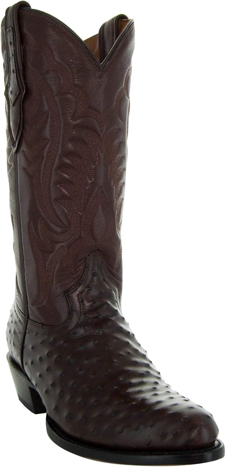 Soto Boots Men's Ostrich Print Cowboy Boots H7002