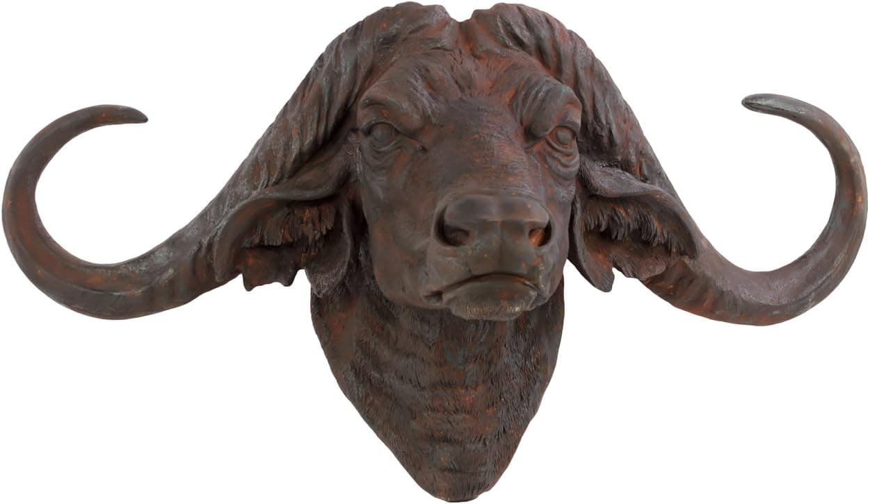 Urban Trends 12028-UT Decorative Fiberstone Cow Head Wall Decor, Large