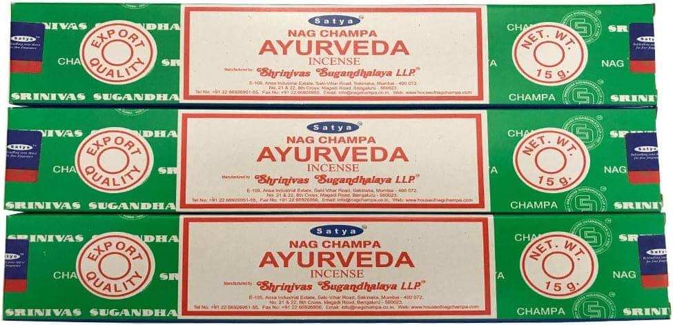 Satya Nag Champa Ayurveda Incense - Pack of 3 (15 Gram Each)