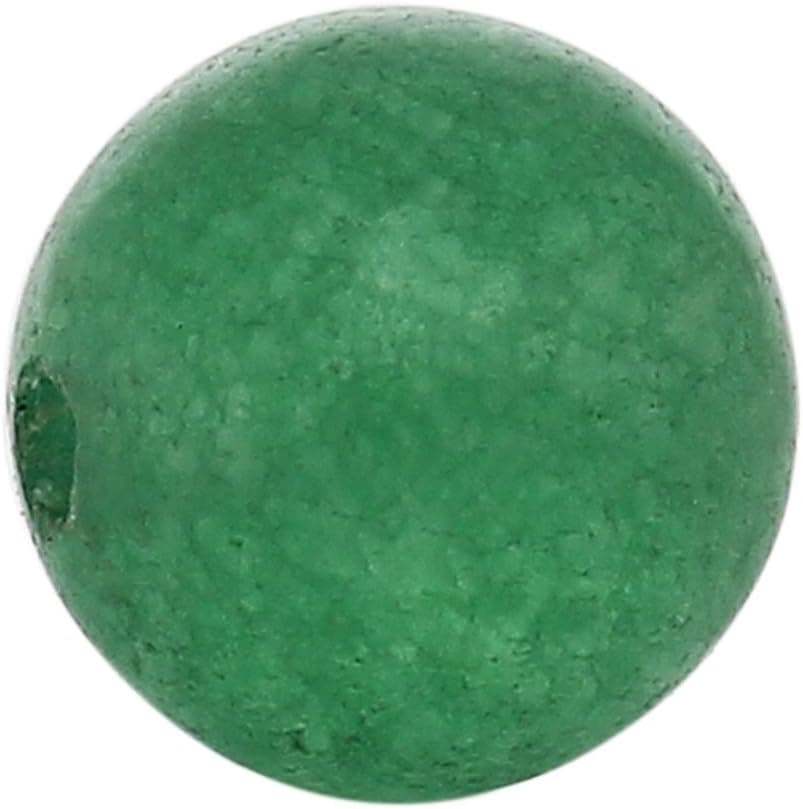 Housweety 100Light Green Jade Semi-Precious Gemstone Round Beads