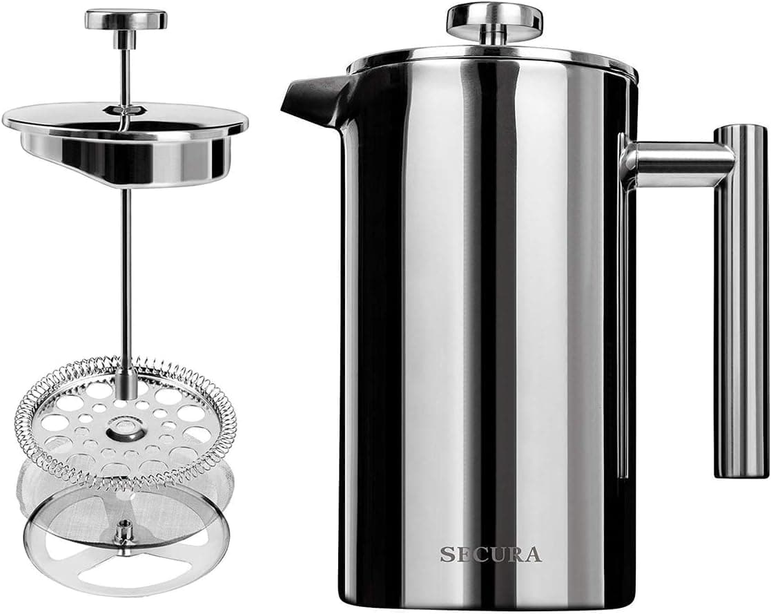 Secura 18/10 Double-Wall Stainless Steel French Press Coffee Maker 8 Cups, 34 Ounces
