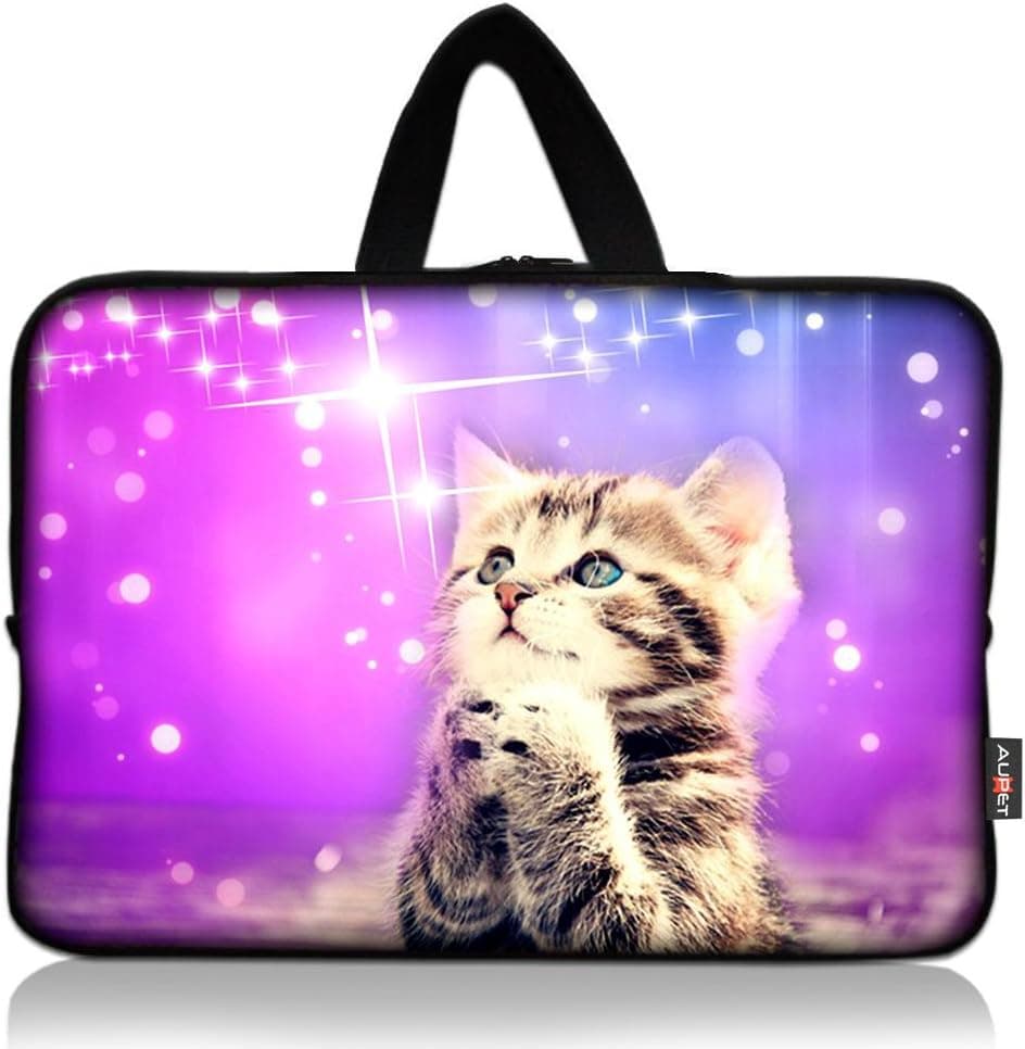 AUPET Cute Wish Cat Universal 6 ~ 7 inch Tablet Portable Neoprene Zipper Carrying Sleeve Case Bag