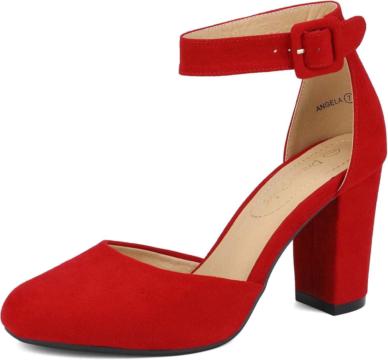 DREAM PAIRS Women's High Heel Closed Toe Chunky Wedding Pumps Shoes