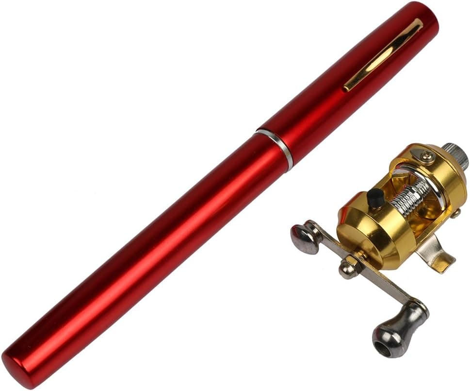 Ice Fly Fishing Rod and Reel Combos Kit Set - Aluminum Alloy Pocket Pen Fishing Pole 38'' 53'' 62'' with Baitcasting Reel