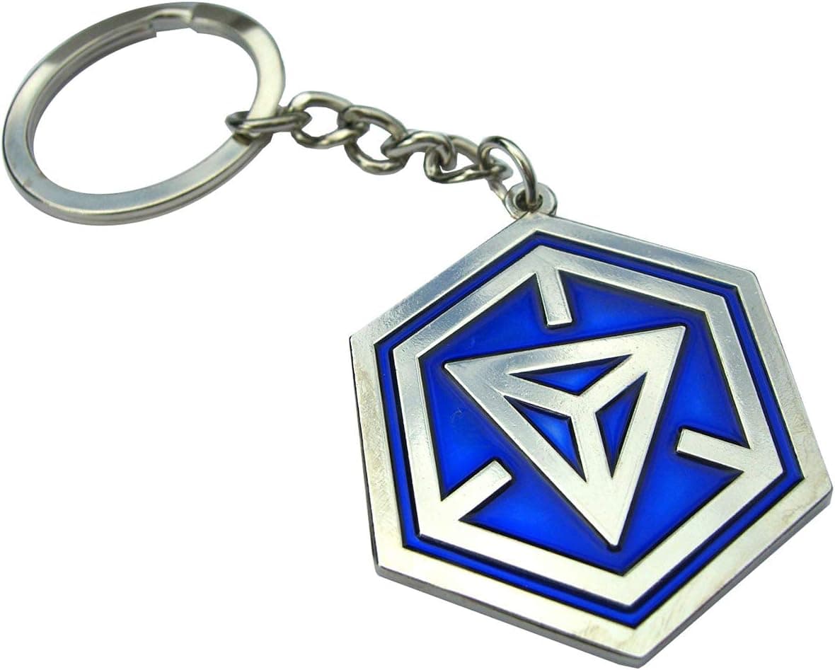 Fanswag Ingress Blue Resistance Hexagon Logo Keychain 40mm